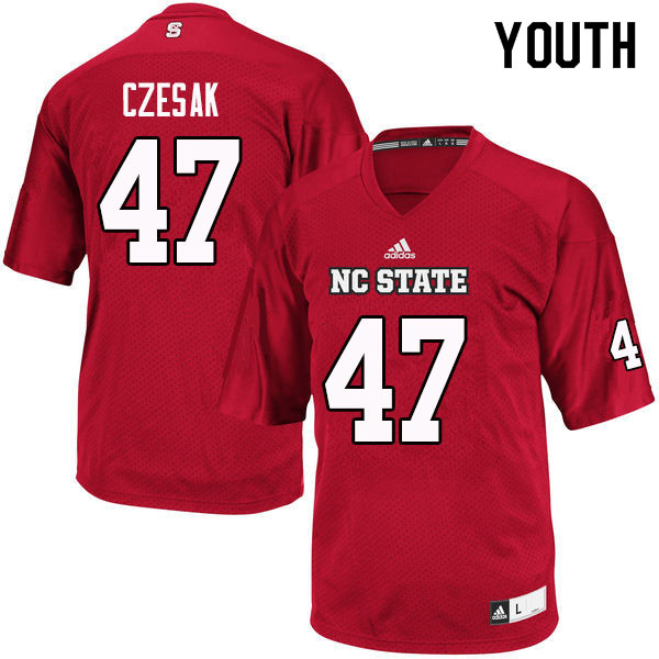 Youth #47 Cayman Czesak NC State Wolfpack College Football Jerseys Sale-Red - Click Image to Close